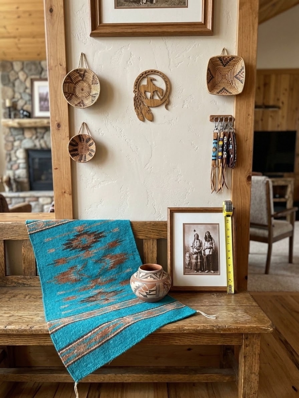 Handcrafted Wooden Horse Dreamcatcher Wall Hanging Decor w/ Feathers, 7 x 9 in